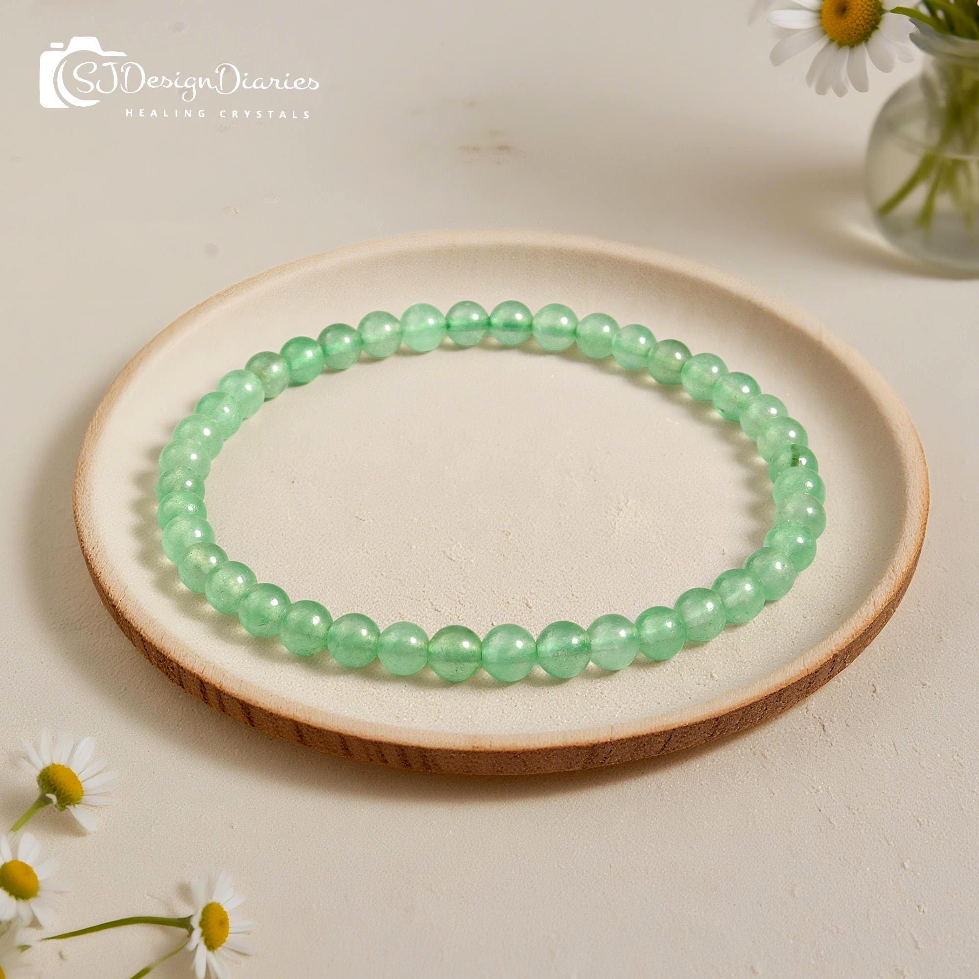 グリーンアベンチュリンブレスレット：幸運のヒーリングストーン、豊か