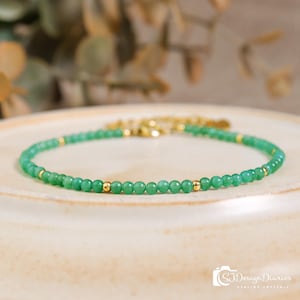Green Jade Bracelet,  Jade Tiny Beaded Bracelet, Woman Dainty Bracelet Gifts, Healing Bracelet , Genuine Green jewelry, May Birthstone Gift