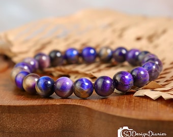 スギライトブレスレット、天然石パープルヘイズブレスレット