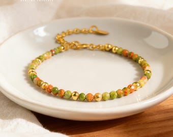 Pulsera de unakita de grado AAA: Equilibrio emocional y paciencia, cristal para el crecimiento suave