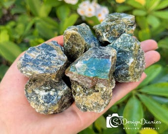 5PCS Raw Labradorite Stones Home Decor Specimen Crystal Gift