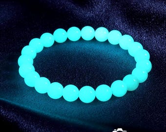 Luminous Stretch Bracelet: Glow in the Dark, Blue Light, Healing Jewelry, Christmas Gift