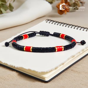 Black Onyx Carnelian Bracelet: Protection & Motivation Gemstone Jewelry
