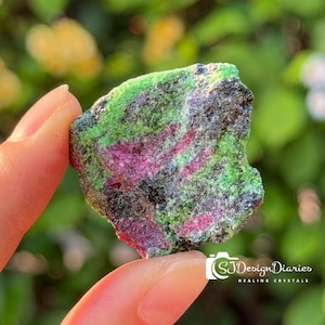 AAA+ Raw Ruby in Zoisite , Rough Ruby Zoisite Stone, Raw Anyolite Stone, Healing Crystal, Heal Heartbreak,Ruby Fluorescent under UV Light!