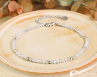 November Moonstone Bracelet, Divine Feminine Energy, Family Gathering Calm, FREE+ Gift Pouch