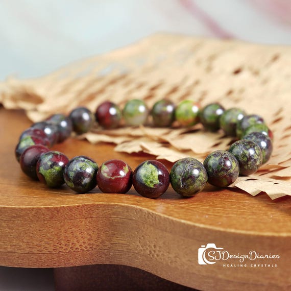 Natural Bloodstone Bracelet ,8mm Bead Bracelet , Protection Crystal, Grounding Energy, Courage Amplifier Bracelet, Daily Energy Guard