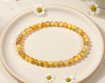 Gold Sheen Tiger Eye Bracelet: Lucky Abundance Crystal, 4mm Beads