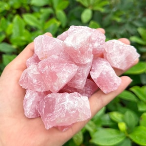 5PCS Raw Rose Quartz Rough Natural Stones, Rose Quartz Crystals, Rough Rocks for Tumbling , Metaphysical Crystals Gift ,Healing Crystal