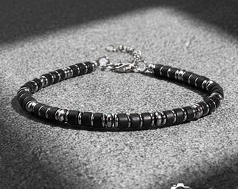 Ultimate Protection Bracelet, Black Tourmaline & Hematite, Grounding Negative Energy, Spiritual Armor