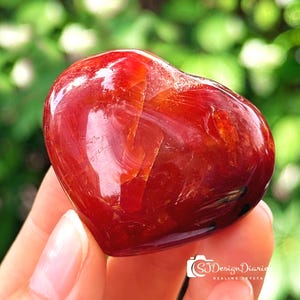 Natürliches rotes geschwollenes Karneol Herz, Karneol Herz Palm Stein, Wurzel und Sakral Chakra Meditation Kristall Geschenke, Heilung Kristall Geschenke