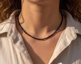 Black Obsidian Protection Choker: Gemstone Energy Shield, Spiritual Defense, Scorpio Gift