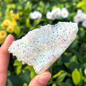 AAA+ Grade Angel Aura Quartz Cluster ,Study Desk Geode, Specimen Healing Crystal Gifts, Mineral Specimens , Home Decor,Last-minute Gift