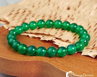Emerald 8mm Stretch Bracelet -Divine Love Crystal, Luxury Green Gemstone Jewelry for Abundance & Harmony, Mother's Day gift, Gift for Her