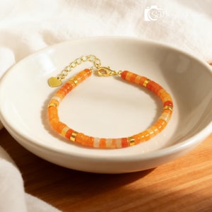 Orange Aventurine Bracelet for Joy and Motivation - Solar Plexus Chakra, Creativity & Abundance