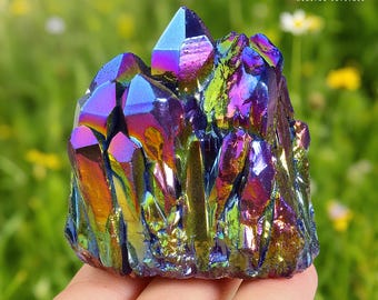 Natural Quartz Crystal Rainbow Titanium Cluster VUG Mineral Specimen Healing DIY - Foto 5