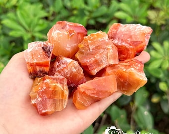 Piedra de cornalina en bruto original, cristales curativos de cornalina natural, cristales Reiki, para motivación y coraje con los pies en la tierra.