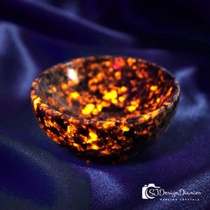 Yooperlite Gemstone Bowl Handmade UV-Reactive Decor, 2.5-3&quot; Glowing Stone Dish | Crystal Holder, Altar Decor, Unique Gift