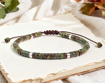 Dragon Blood Jasper Bracelet for Courage & Protection - Stone of Victory, Grounding and Life Force