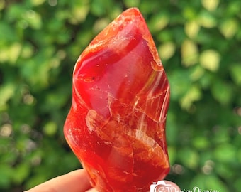 Llama de cornalina viral, 120-200 g, piedra de la pasión y la manifestación, decoración para el hogar