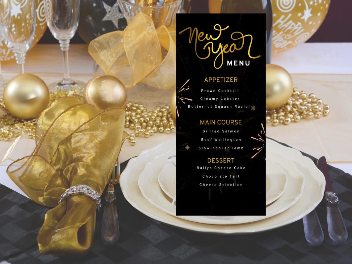 Image 2 for New Years Eve Menu Template
