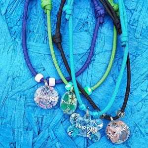 Handmade Glitter Resin Pet Tag – Custom ID Pendant with Flowers, Beads, Butterflies for Pet Lovers Gift and Everyday Safety for Dogs & Cats