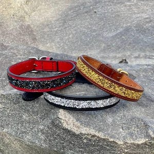 Leather Crystal Dog Collar, Handmade Bling Dog Collar, Fancy Cat Collar, Luxury Diamond Dog Collar, Pet Supplies, New Dog Gift