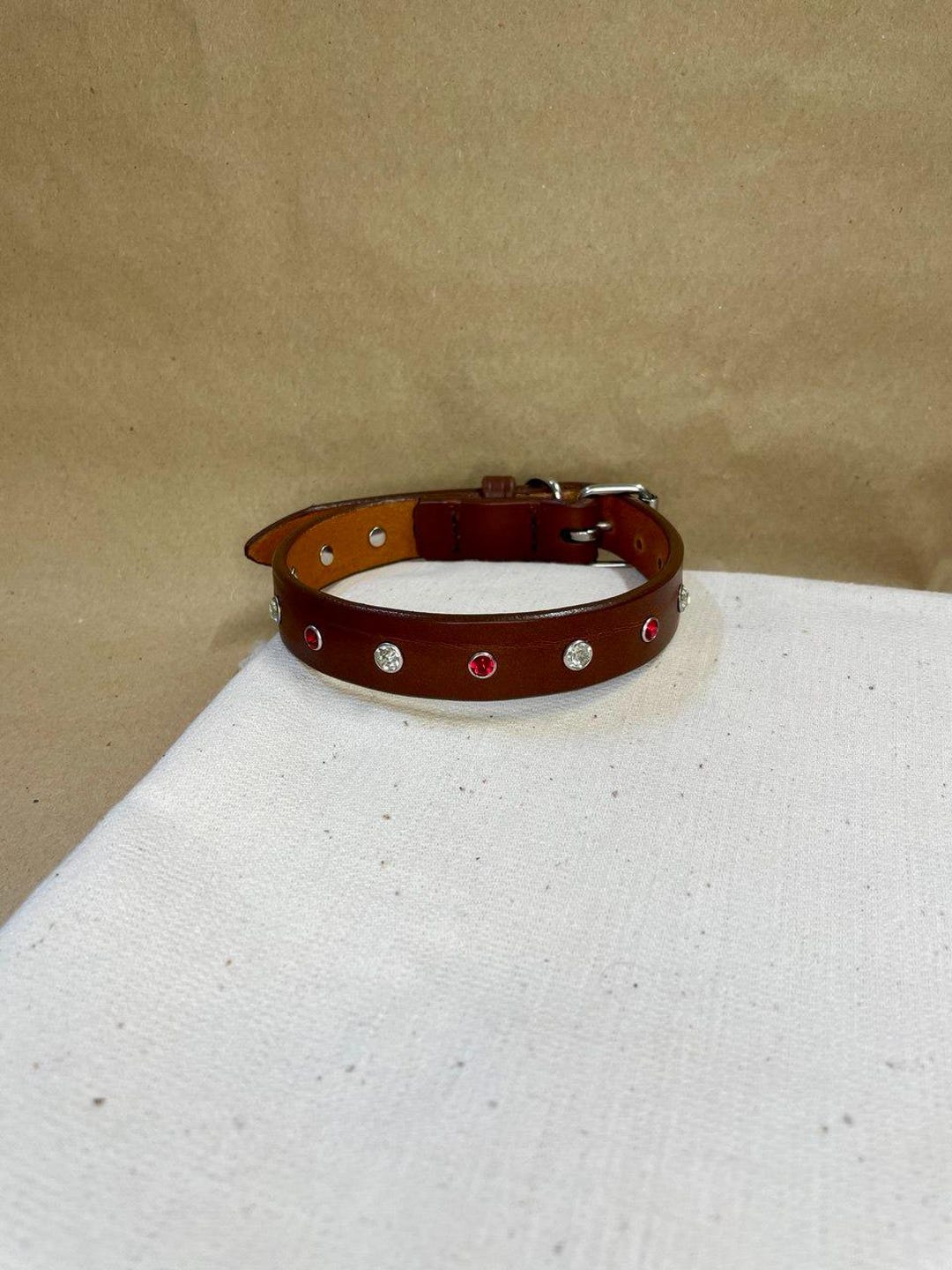 Hundehalsband Aus Echtleder Mit Strass-Steinen – 2,5 Cm Breit, 50,8 Cm Lang, Für Halsumfang 35,6-45,7 Cm, Schwarz
