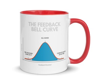 The Feedback Bell Curve | Marketing Mug, Gift for Marketers, Ceramic Coffee Cup