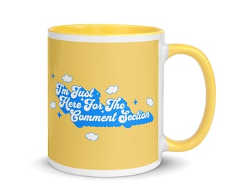 Just here for the comments section. | Social Media Manager Mug, Gift for Digital Marketing Team, Silly Coffee Mug
