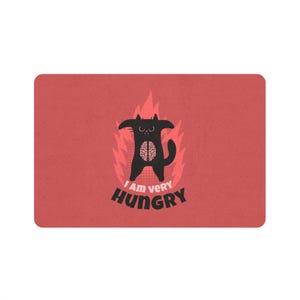Personalized Pet Food Mat with Cute Dog Design, Dog Feeding Station Mat, Cat Bowl Mat, Pet Lover Gift, Kitchen Decor, Custom Dog Mat