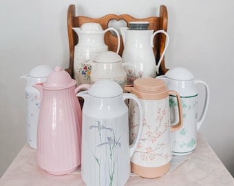 Vintage Thermo Carafes:  Vintage Thermal Pitchers for Cottagecore, Grandmacore, Farmhouse Kitchens