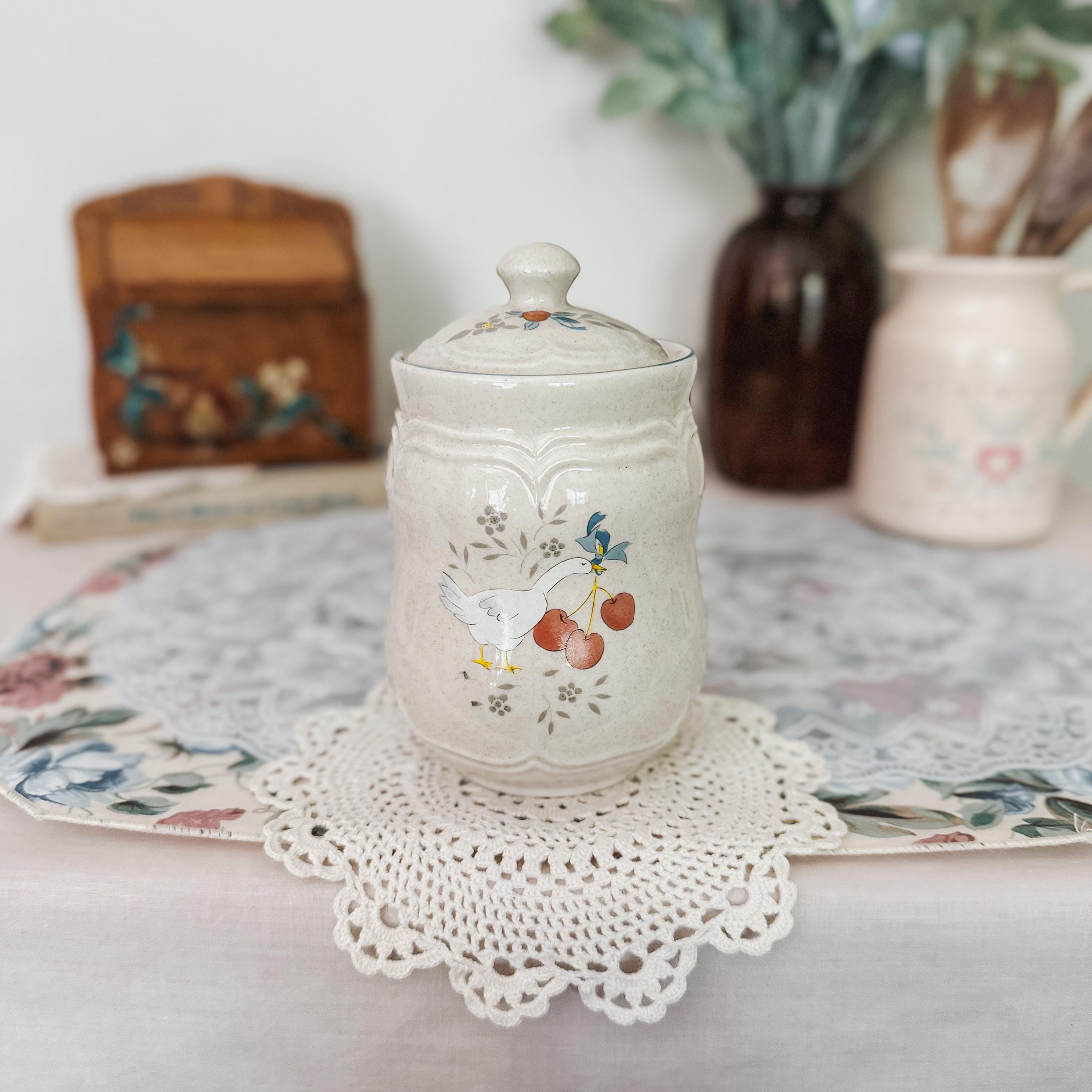 Vintage International Marmalade Goose Canisters Set of 4 - Etsy Vintage marmalade, goose ceramic canister main image 1