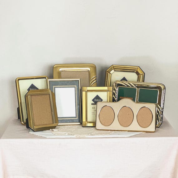 Vintage Brass Picture Frames | Cottagecore & Traditional Decor | Grandmacore Shelf Styling | Gold Frame Collection