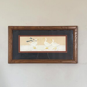 Take a Gander | Vintage Embossed Goose Art Print | Oak Frame | Cottagecore | Grandmacore | Farmhouse | Rustic | Country Goose