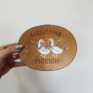 Vintage Country Goose Trinket Box | Hand-Painted Wooden Box | Folk Art | Primitive | Farmhouse | Grandmacore | Cottagecore | Country
