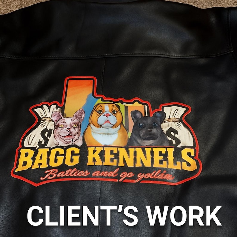 Custom leather jacket with print client work