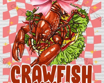 Preppy Crawfish Season PNG, Funny Crawfish Design (Digital Download)
