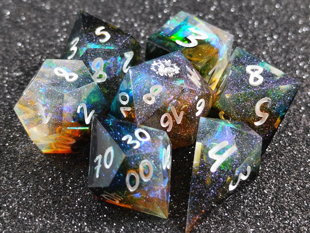 Dark Galaxy Dnd Dice Set Etsy
