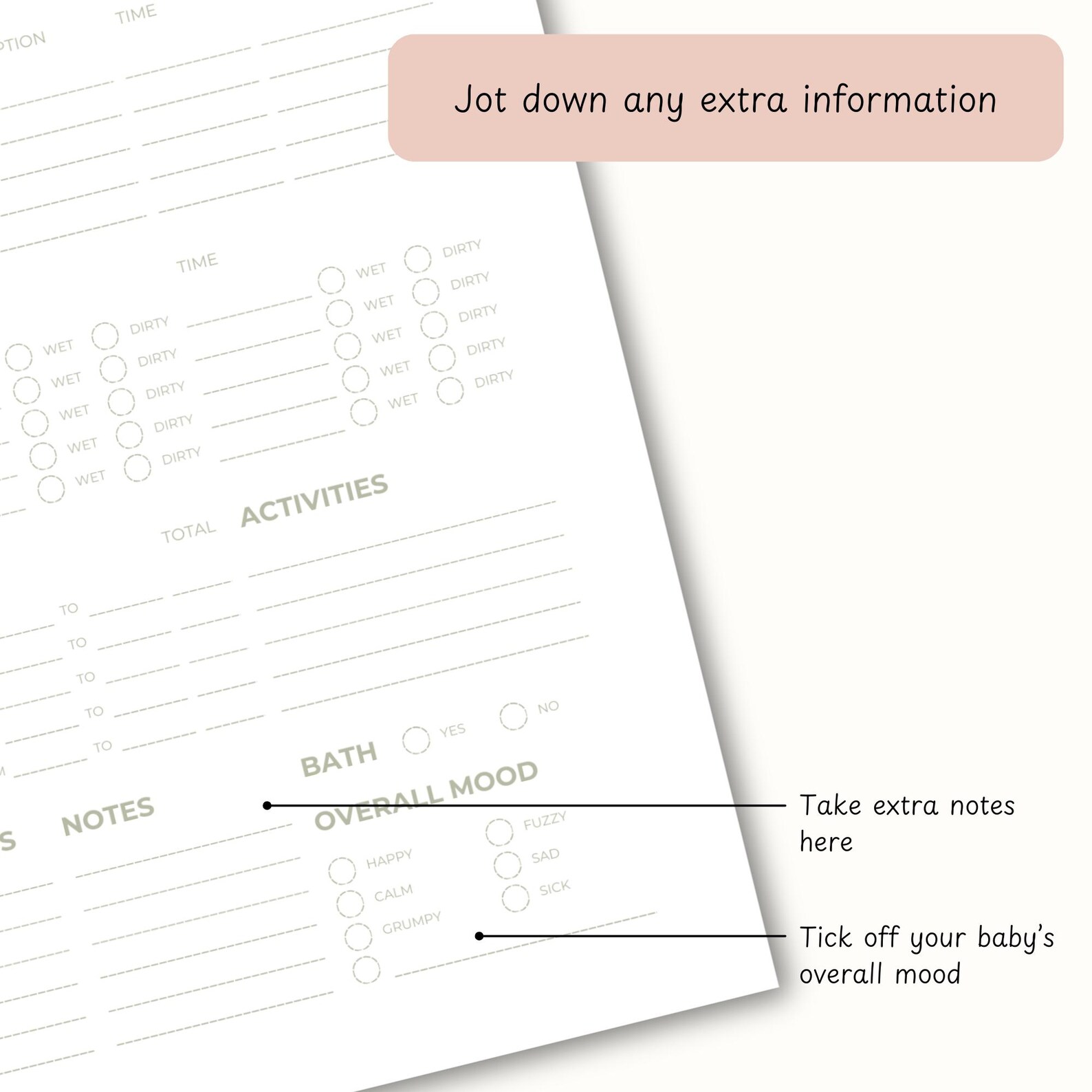 Newborn Tracker for Baby Daily Log Printable Baby Feeding Tracker Baby ...