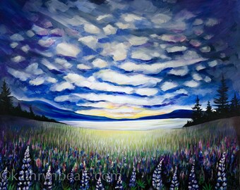 Photo Print- Wildflower Cloudscape Painting - British Columbia Landscape