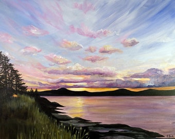 Photo Print- Salt Spring Sunrise, British Columbia Landscape Painting