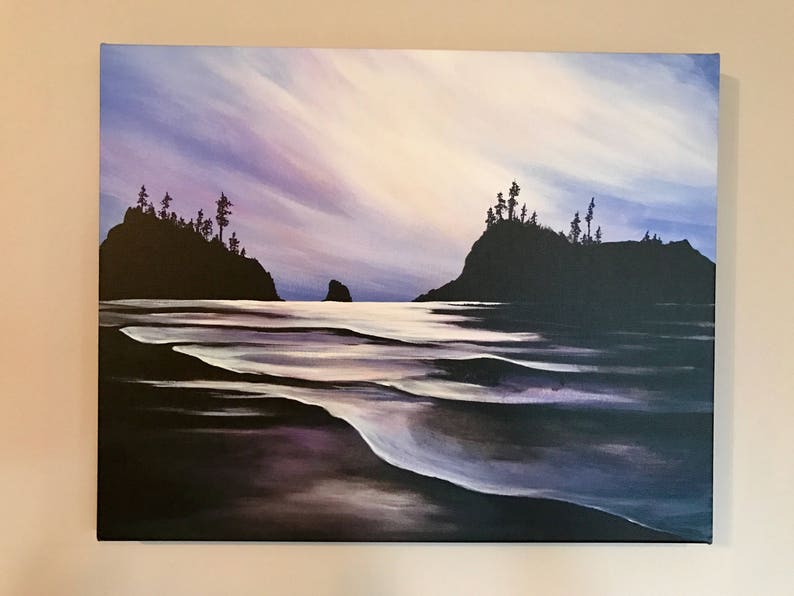 Canvas Print vancouver Island Sunset Tofino Painting Etsy