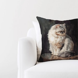 ペルシャ猫の織りタペストリー枕 - 猫好きへのギフト、ペットアート、タペストリーソファクッション