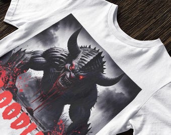 Goth Gamer T-Shirt: Eerie Bloodlust Graphic, Demon Theme, Edgy Streetwear