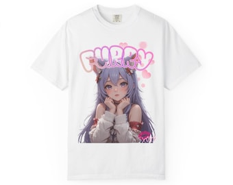 Anime Girl T-shirt: Kawaii Waifu Graphic, Pastel Colors