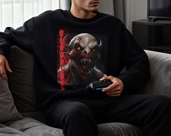 Horror Demon Sweatshirt | Bloodsplatter Monster Crewneck