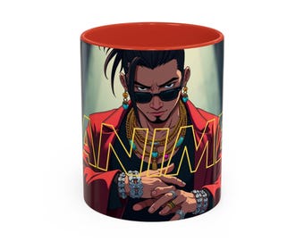 Anime Accent Coffee Mug: Vibrant Ceramic Mug for Home or Office