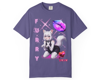 Furry Anime Fox Girl T-shirt | Kawaii Kemonomimi Design