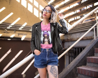 Anime Furry Girl T-Shirt: Kawaii E-Girl Streetwear