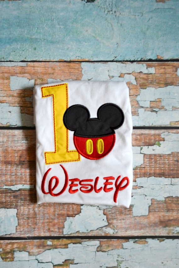 Mickey Mouse Boys Birthday Shirt, Boys Birthday Shirt, Mickey Pants Applique Il_570xn